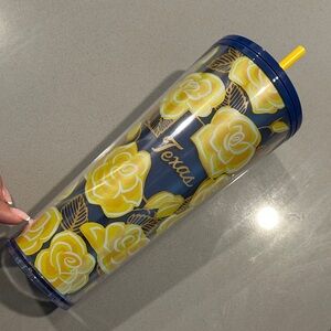 NEW Starbucks Texas Yellow Rose Tumbler with Straw